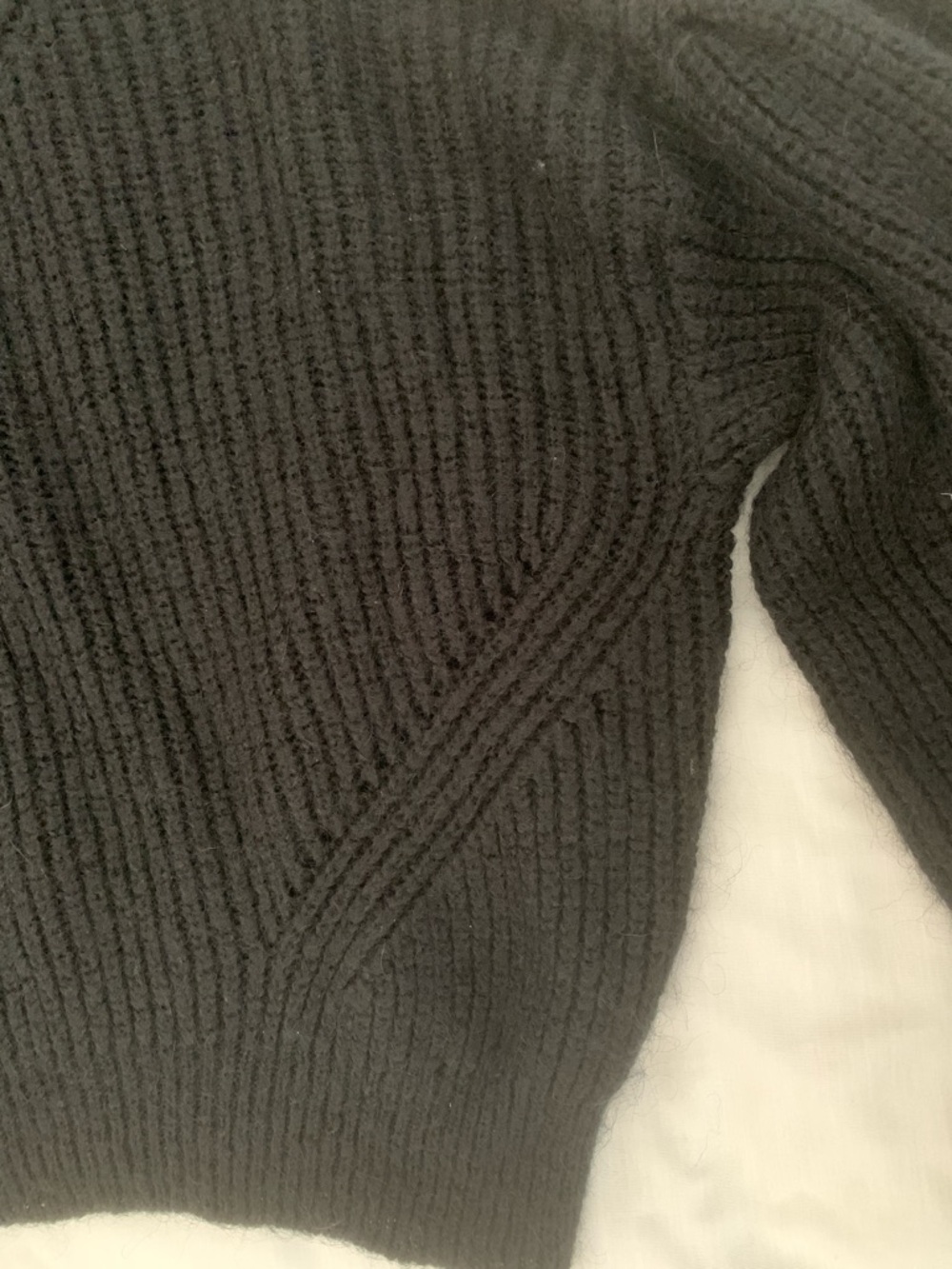 THE KOOPLES Black Heavyweight Ribbed Half Zip Cropped Sweater Size 1 EUC - Picture 3 of 8